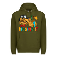 Army Green i'm 1 and digging it Premium Hoodie - Artiststas