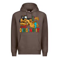 Coffee i'm 1 and digging it Premium Hoodie - Artiststas