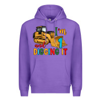Purple i'm 1 and digging it Premium Hoodie - Artiststas