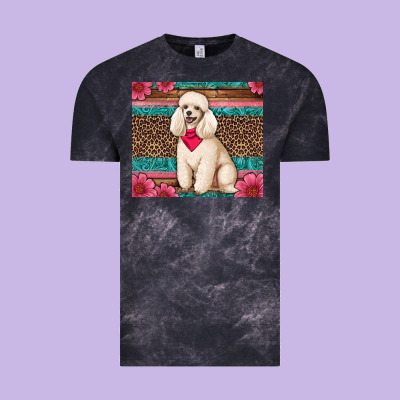 Standart Poodle Floral Vintage Tee Designed By Artiststas