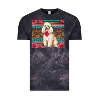 Cloud Black standart poodle floral Vintage Tee - Artiststas