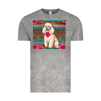 Cloud Rock standart poodle floral Vintage Tee - Artiststas