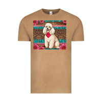 Vintage Camel standart poodle floral Vintage Tee - Artiststas