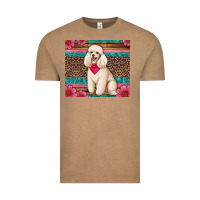 Vintage Coffee standart poodle floral Vintage Tee - Artiststas