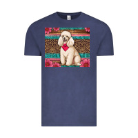 Vintage Denim standart poodle floral Vintage Tee - Artiststas