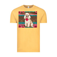 Vintage Mustard standart poodle floral Vintage Tee - Artiststas