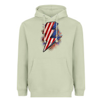 Matcha leopard american flag lightning bolt Heavyweight Hoodie - Zillion Design Studio
