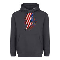 Smoke leopard american flag lightning bolt Heavyweight Hoodie - Zillion Design Studio