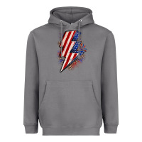 Storm leopard american flag lightning bolt Heavyweight Hoodie - Zillion Design Studio