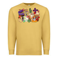 Antique Gold mexican dia de los muertos coffee cups Premium Sweatshirt - CTS Tumbler Store