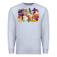 Heather Grey mexican dia de los muertos coffee cups Premium Sweatshirt - CTS Tumbler Store