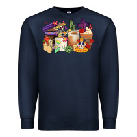 Navy mexican dia de los muertos coffee cups Premium Sweatshirt - CTS Tumbler Store