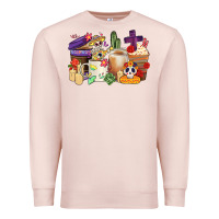 Pale Pink mexican dia de los muertos coffee cups Premium Sweatshirt - CTS Tumbler Store