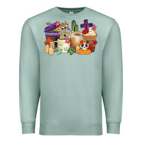 Seafoam mexican dia de los muertos coffee cups Premium Sweatshirt - CTS Tumbler Store