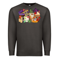 Smoke mexican dia de los muertos coffee cups Premium Sweatshirt - CTS Tumbler Store