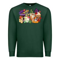 Sports Green mexican dia de los muertos coffee cups Premium Sweatshirt - CTS Tumbler Store