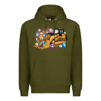 Army Green easter bulldozer bunny egg leopard Premium Hoodie - Artiststas