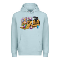Blue Mist easter bulldozer bunny egg leopard Premium Hoodie - Artiststas