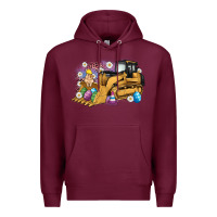 Burgundy easter bulldozer bunny egg leopard Premium Hoodie - Artiststas