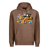 Chestnut easter bulldozer bunny egg leopard Premium Hoodie - Artiststas