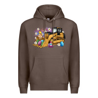 Coffee easter bulldozer bunny egg leopard Premium Hoodie - Artiststas