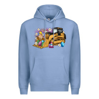 Colony Blue easter bulldozer bunny egg leopard Premium Hoodie - Artiststas