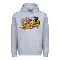 Heather Grey easter bulldozer bunny egg leopard Premium Hoodie - Artiststas