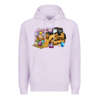 Lilac easter bulldozer bunny egg leopard Premium Hoodie - Artiststas