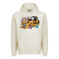 Oatmeal Heather easter bulldozer bunny egg leopard Premium Hoodie - Artiststas