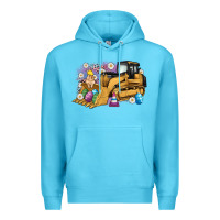 Ocean Blue easter bulldozer bunny egg leopard Premium Hoodie - Artiststas