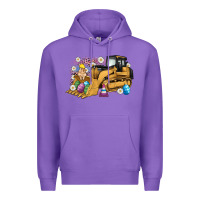 Purple easter bulldozer bunny egg leopard Premium Hoodie - Artiststas