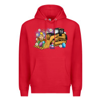 Red easter bulldozer bunny egg leopard Premium Hoodie - Artiststas