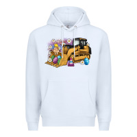 White easter bulldozer bunny egg leopard Premium Hoodie - Artiststas
