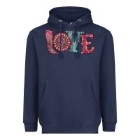 Navy valentine's day love with boots and gemstone Heavyweight Hoodie - RanaPortraitStore