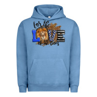 Pigment Pebble Blue For The Love Of The Lions Urban Hoodie - LillyAllenDesigns