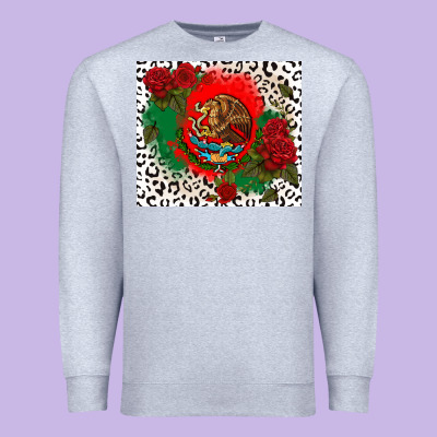 Mexican Flag And Roses Premium Sweatshirt Designed By Cts Tumbler Store