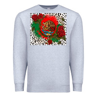 Heather Grey mexican flag and roses Premium Sweatshirt - CTS Tumbler Store