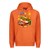 Carrot american flag and hamburger Premium Hoodie - AdoDesignShop