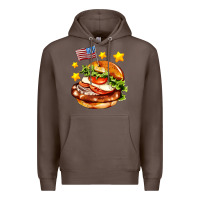 Coffee american flag and hamburger Premium Hoodie - AdoDesignShop