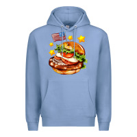 Colony Blue american flag and hamburger Premium Hoodie - AdoDesignShop