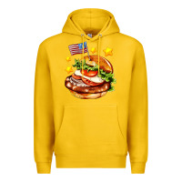 Lemon american flag and hamburger Premium Hoodie - AdoDesignShop