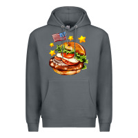Rock american flag and hamburger Premium Hoodie - AdoDesignShop