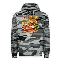 Slate Camo american flag and hamburger Premium Hoodie - AdoDesignShop