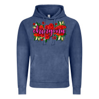 Vintage Denim Chingona with roses Vintage Hoodie - AdoDesignShop