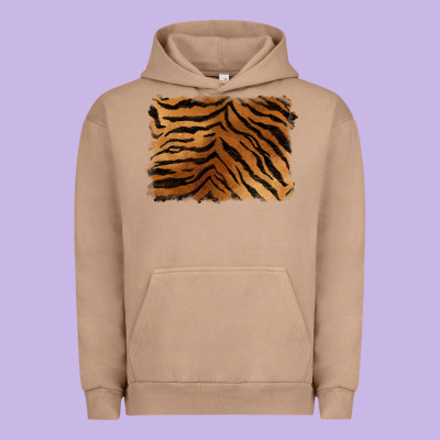 Handdrawn Tiger Pattern Background Urban Hoodie Designed By Barkaloodesign