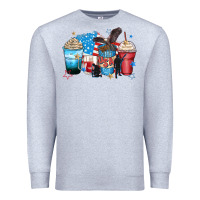 Heather Grey usa coffee cups Premium Sweatshirt - Zillion Design Studio