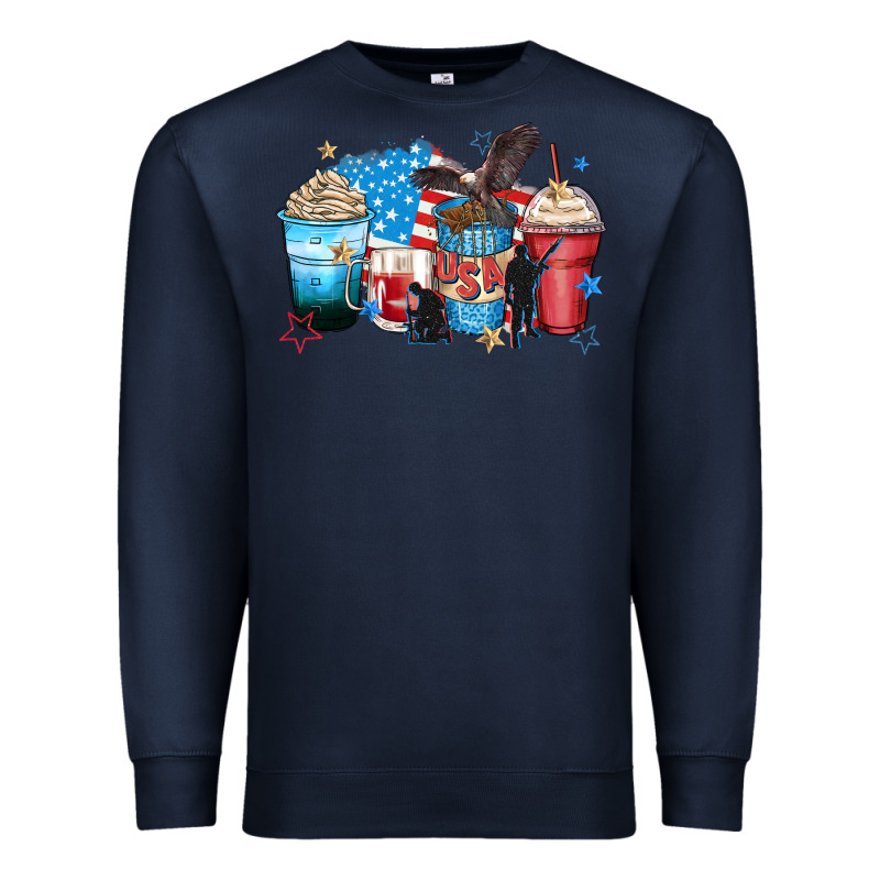 Usa Coffee Cups Premium Sweatshirt by Zillion Design Studio | Teevron