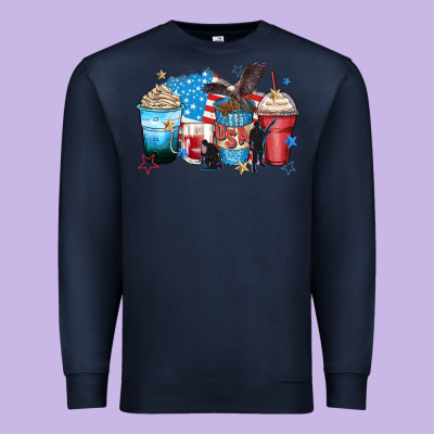 Usa Coffee Cups Premium Sweatshirt Designed By Zillion Design Studio