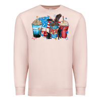 Pale Pink usa coffee cups Premium Sweatshirt - Zillion Design Studio