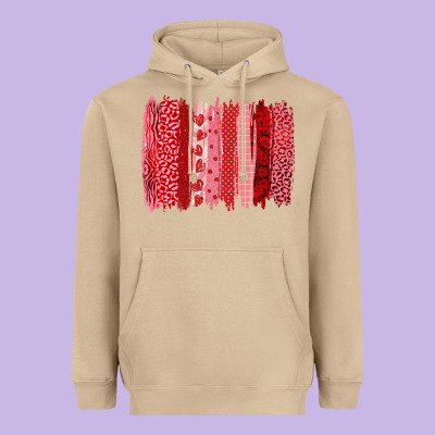 Valentine's Day Brushstroke Heavyweight Hoodie Designed By Ranaportraitstore